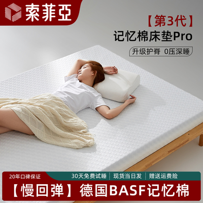 记忆棉薄款床垫家用卧室软垫海绵床垫子租房专用单人学生宿舍床褥