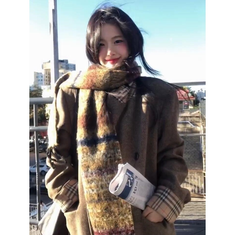 美拉德围巾加绒加厚保暖百搭新款