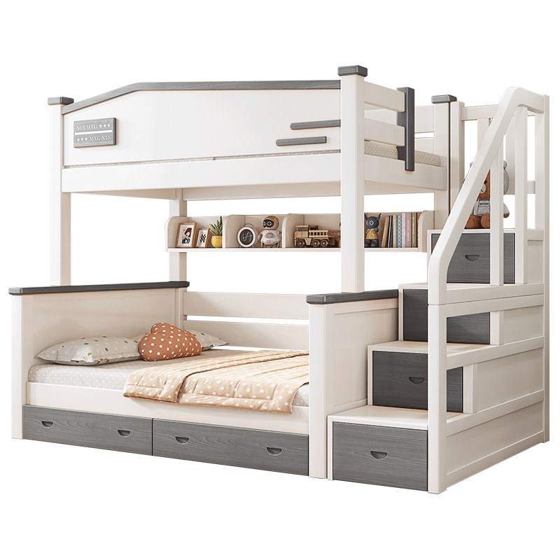 上下床双层床全实木儿童床橡胶木高低床小户型上下铺两层床子母床