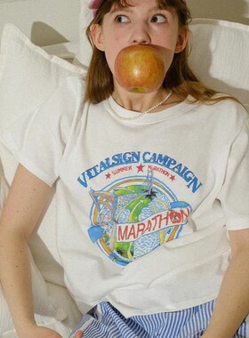 VITALSIGN · 马拉松系列2 简约百搭复古运动印花图案T恤短袖