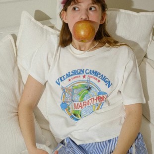 VITALSIGN · 马拉松系列2 简约百搭复古运动印花图案T恤短袖