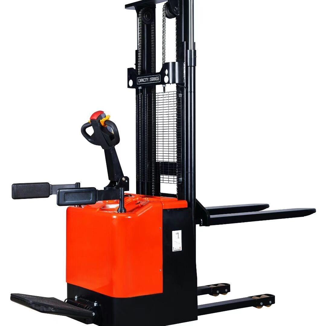 1.5吨升高2.5米电动堆高车站驾式全电动叉车全电动堆高车