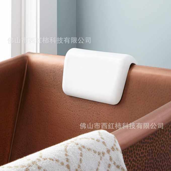 现货PU防水弹性易洁挂式直边独立浴缸枕头SPA木桶头枕