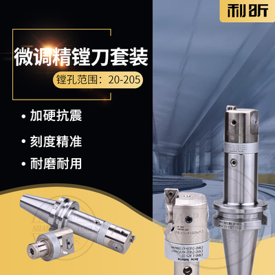 BT40微调精镗刀套装反镗内孔刀柄组合套装 反搪孔范围20-47反镗刀