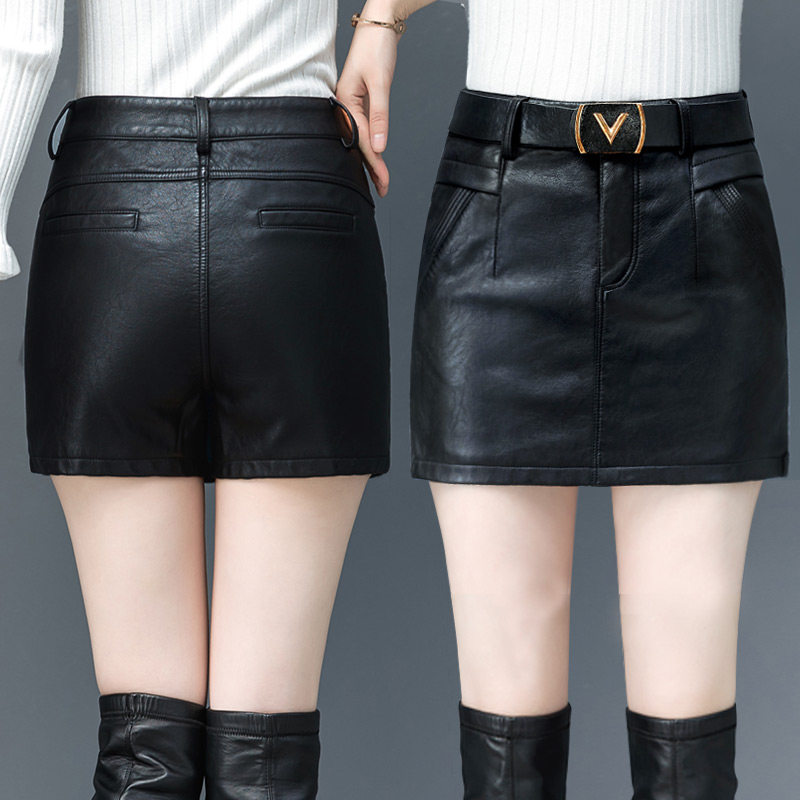 皮裙半身裙女秋冬2020新款韩版防走光高腰PU皮短裤裙包臀皮裙裤潮