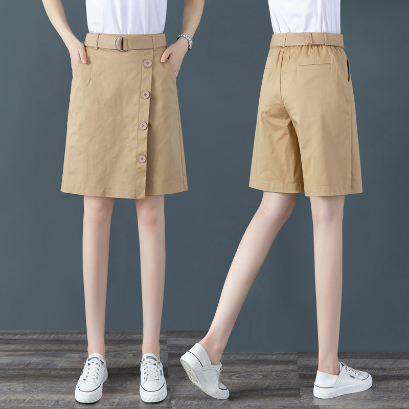 西装短裤女五分裤女直筒港味夏季薄款宽松2020新款高腰裙裤女潮