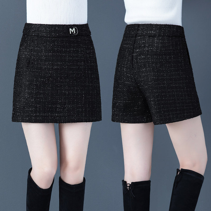 短裤裙女秋冬女半身裙2020年新款高腰显瘦毛呢防走光女士包臀裙裤
