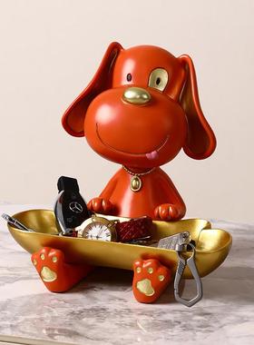 狗狗玄关装饰收纳创意门口柜桌面钥匙盒摆件轻奢入户鞋柜家居饰品
