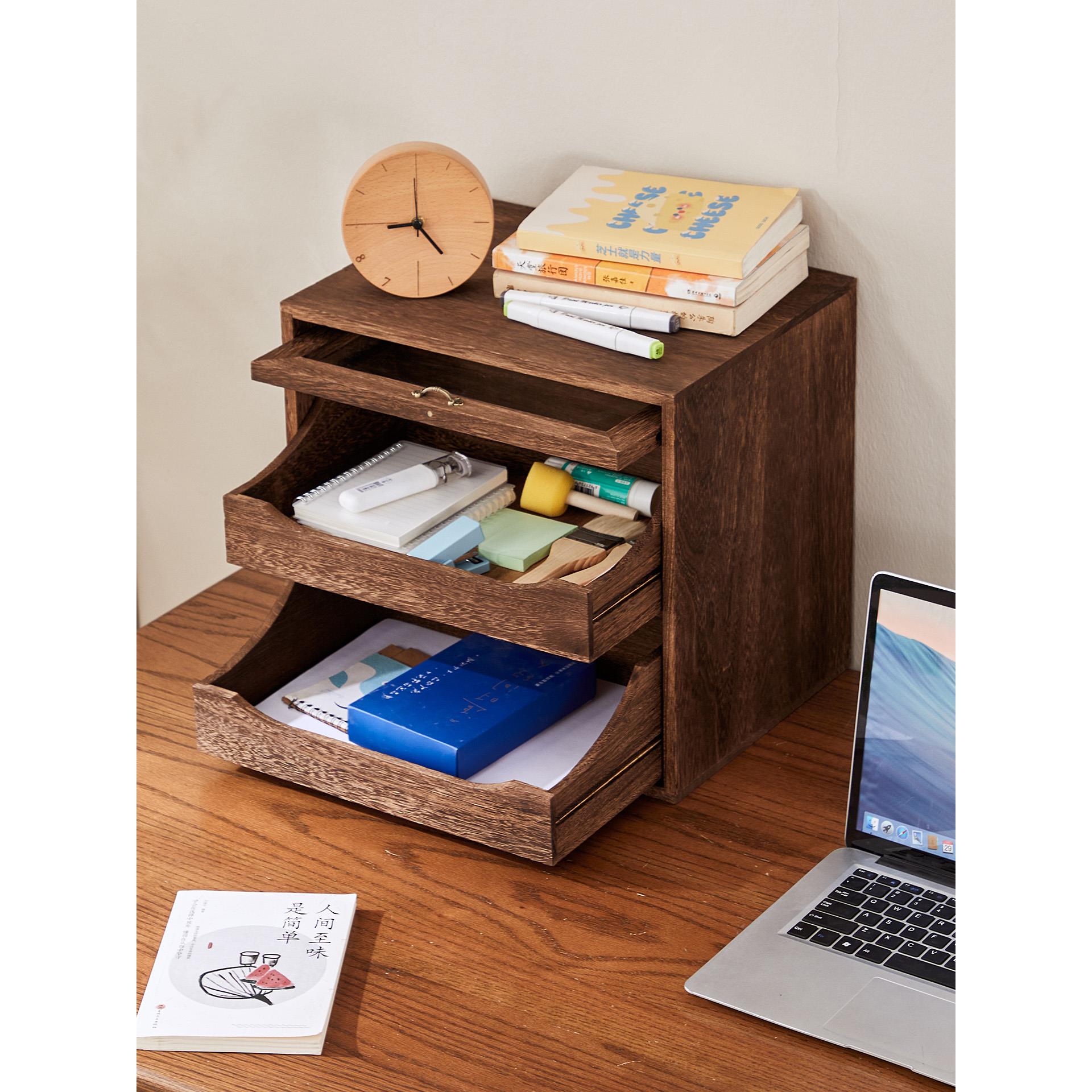 实木茶具储物柜防尘展示柜文万手炼储物柜牙科柜桌面双层展示书柜