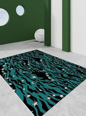 TRIPPY星星月亮水中的倒影 海面波浪波光粼粼 艺术客厅 小众地毯