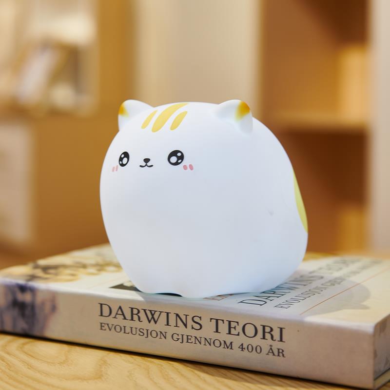 六一小猫硅胶LED小夜灯充电式卧室床头睡眠拍拍伴睡520节生日礼物