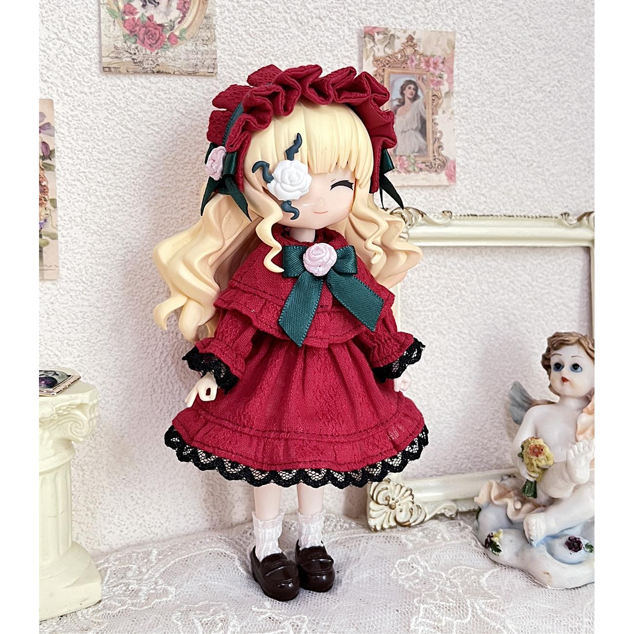 ob11 p9/阿巳2.0 蔷薇少女cos 真红娃衣 三件套