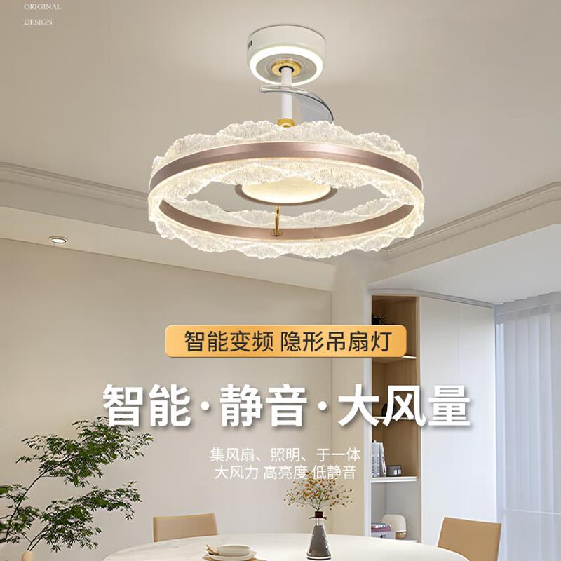 2025新款饭厅隐形风扇吊灯简约现代静音高级感客厅卧室书房吊扇灯