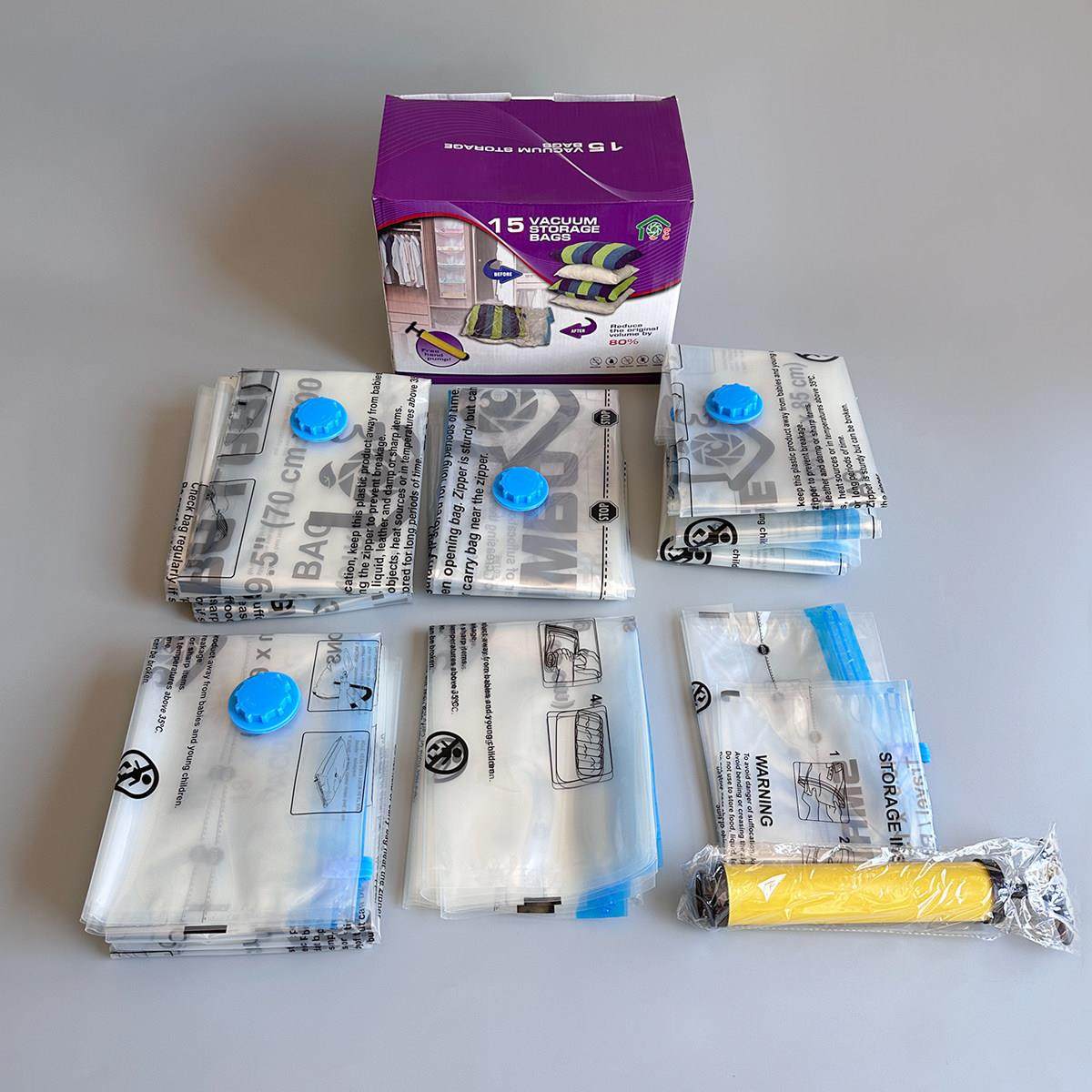 出口强货！真空压缩袋15件套 节省空间被子收纳袋 旅行手卷压缩袋,收纳整理,衣物压缩袋,淘宝优惠券,粉丝福利购,淘宝优惠卷