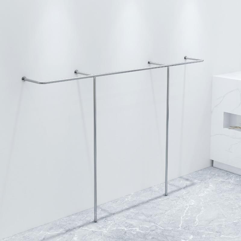 不锈钢服装店展示架上墙挂衣架女装店货架专用衣服架子挂衣杆墙壁