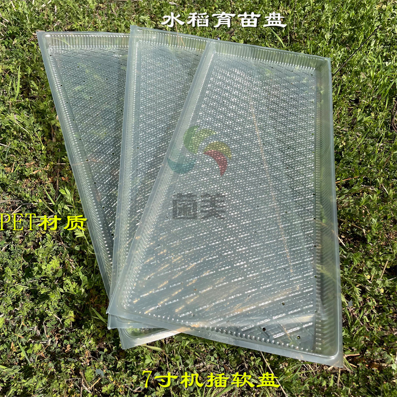 新款9寸水稻育秧盘透气平盘营养种植塑料育苗盘9寸7寸机插软盘