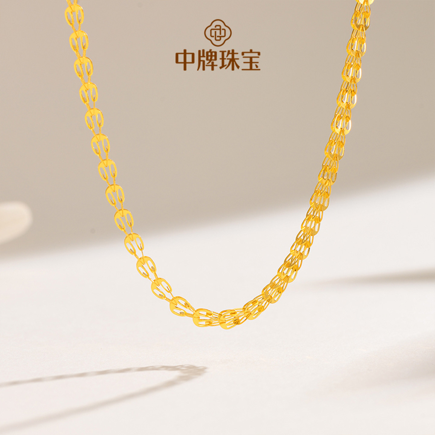 足金凤尾项链黄金素链金项链金链子纯金锁骨链时尚百搭吊坠配链女