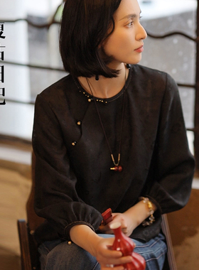 复古日记100桑蚕丝新中式国风女装上衣255C5736