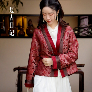 复古日记100桑蚕丝新中式国风女装羽绒服25DR2288