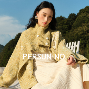 都市游牧风粗线复古宽松廓形针织毛衣开衫 双11 NO. PERSUN