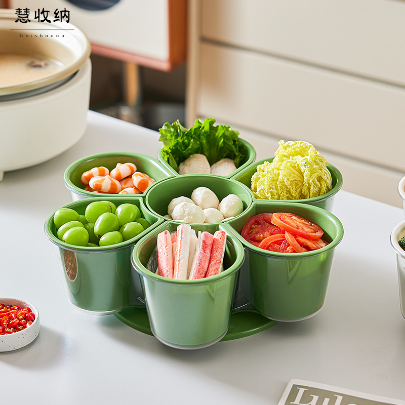 旋转火锅盘多分格厨房备菜盘火锅拼盘多功能洗菜盆水果蔬菜沥水篮,厨房/烹饪用具,配菜/备菜盘,淘宝优惠券,粉丝福利购,淘宝优惠卷