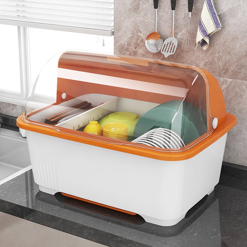 家用碗碟置物架带消毒碗柜碗架厨房带盖装碗盘箱碗筷沥水架收纳盒