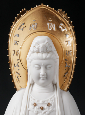 戴玉堂陶瓷三面观音菩萨像南海观世音佛像省级大师陈戴茹收藏摆件