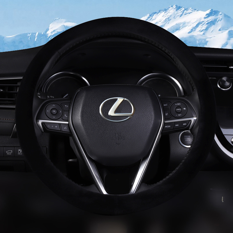 雷克萨斯ES200 rx300h NX200 CT UX冬季保暖女短毛绒方向盘套平绒