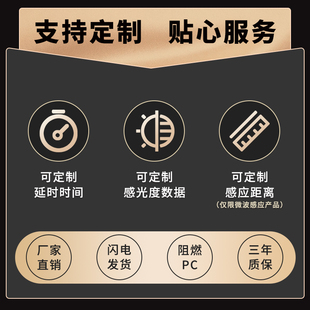 明装 人体感应开关220V家用吸顶式 大功率灯光控风扇延时光控传感器