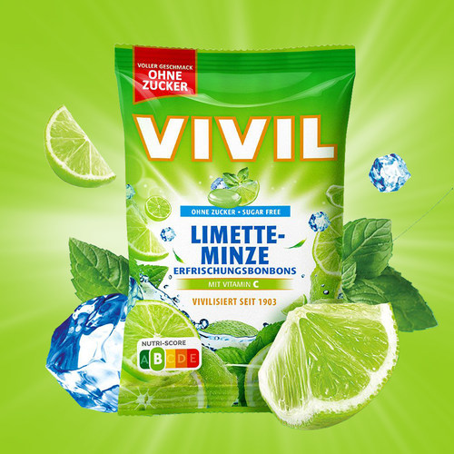 德国vivil青柠味润喉糖清凉薄荷糖无糖独立包装硬糖