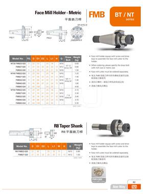 安威R8平面铣刀柄直柄平面铣刀柄R8-FM25.4-20 C25-FMA31.75-20