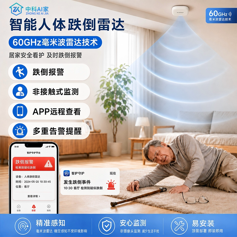 毫米波跌倒雷达报警器老人监测