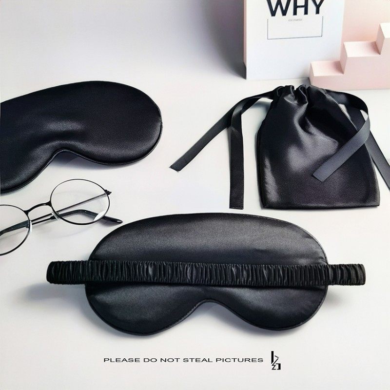 真丝眼罩睡眠黑色遮光透气挂耳式柔软丝绸女男睡觉护眼罩套装学生,居家日用,眼罩,淘宝优惠券,粉丝福利购,淘宝优惠卷