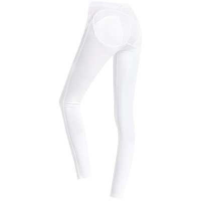 白色低腰蜜桃臀紧身裤瑜伽热辣潮搭2023夏季薄款弹力小脚牛仔长裤