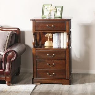 印象北美简约乡村美式 全实木四斗柜卧室客厅白蜡木储物抽屉收纳柜