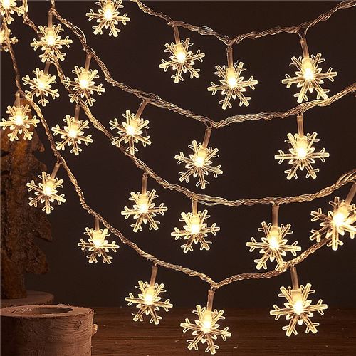 雪花装饰灯房间卧室布置led小彩灯闪灯串灯满天星灯圣诞节星星灯