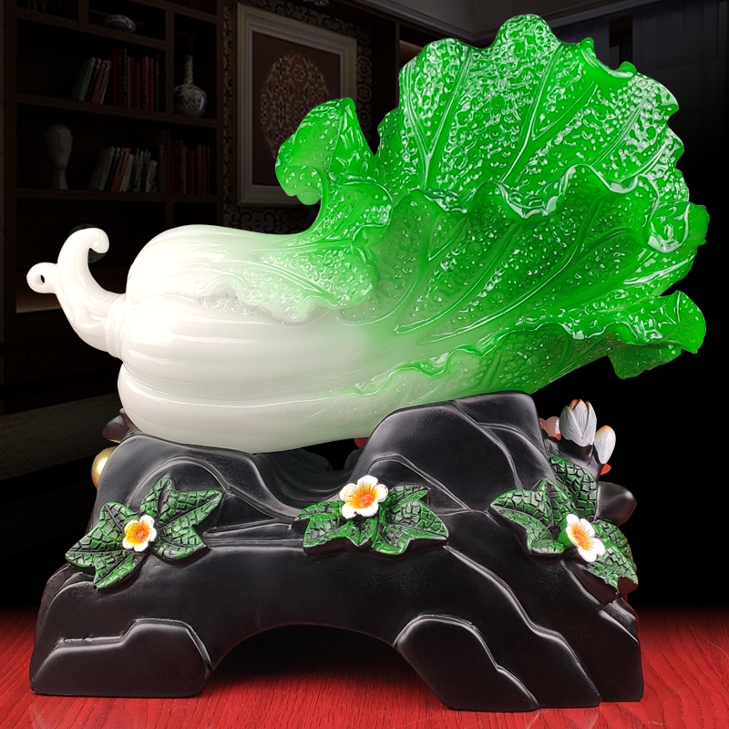 四季发财招财玉白菜葫芦摆件酒柜客厅家居装饰品乔迁新居开业礼品