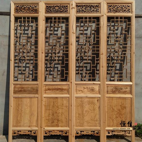 东阳木雕明清仿古中式实木香樟木酒店客厅屏风折屏隔断玄关