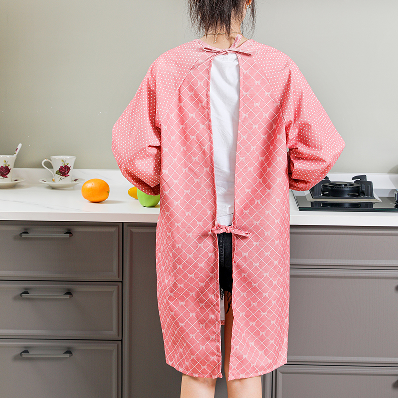 围裙家用长袖全包防水防污定制logo印字餐饮工作服女家用厨房围腰