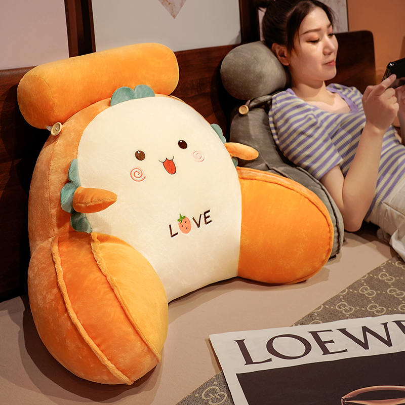 卡通凉席靠垫可拆洗腰靠大靠背床上办公室沙发儿童护腰枕头抱枕