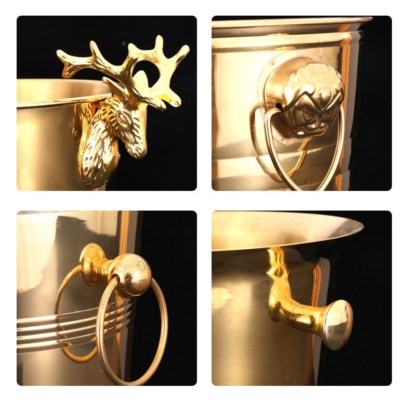 不锈钢加厚KTV酒吧香槟桶冰块桶 大号圆头啤酒桶红酒冰桶包邮