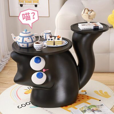 卡通可爱小猫边几床头柜客厅儿童房卧室沙发电视柜旁落地摆件装饰