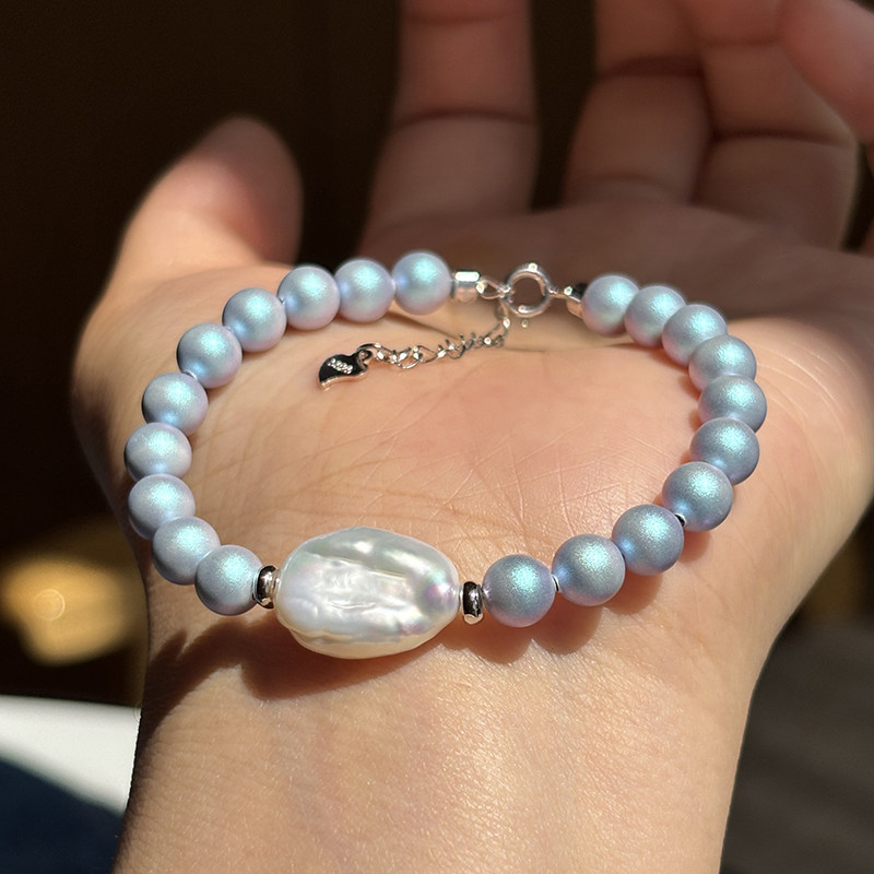 进口施家磨砂异形巴洛克珍珠手链女款2026新款爆款高级感手镯手饰