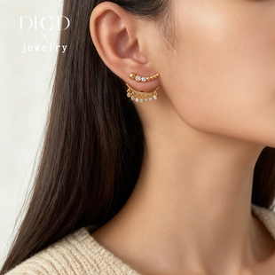 孟子义同款金色钻石小流苏耳环女2026新款高级感轻奢秋冬耳钉耳饰