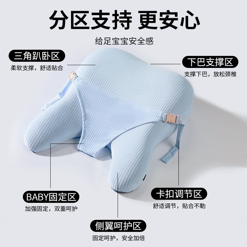 婴儿排气枕学趴抬头训练新生儿防吐奶防胀气二月闹安抚趴睡枕神器