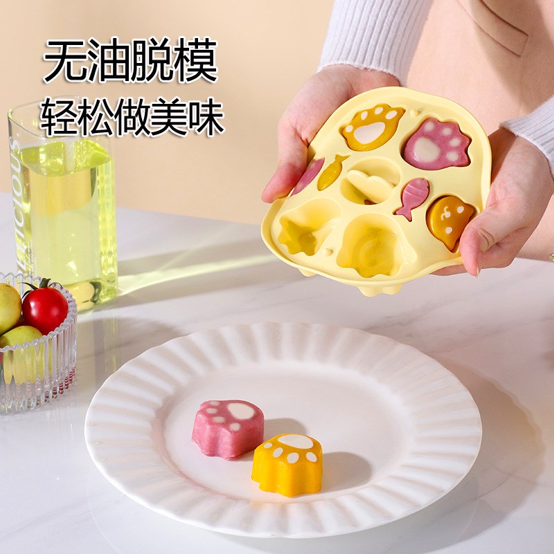 宝宝蒸糕模具耐高温辅食盒婴儿冰格冷凉粉冻果冻布丁DIY磨具