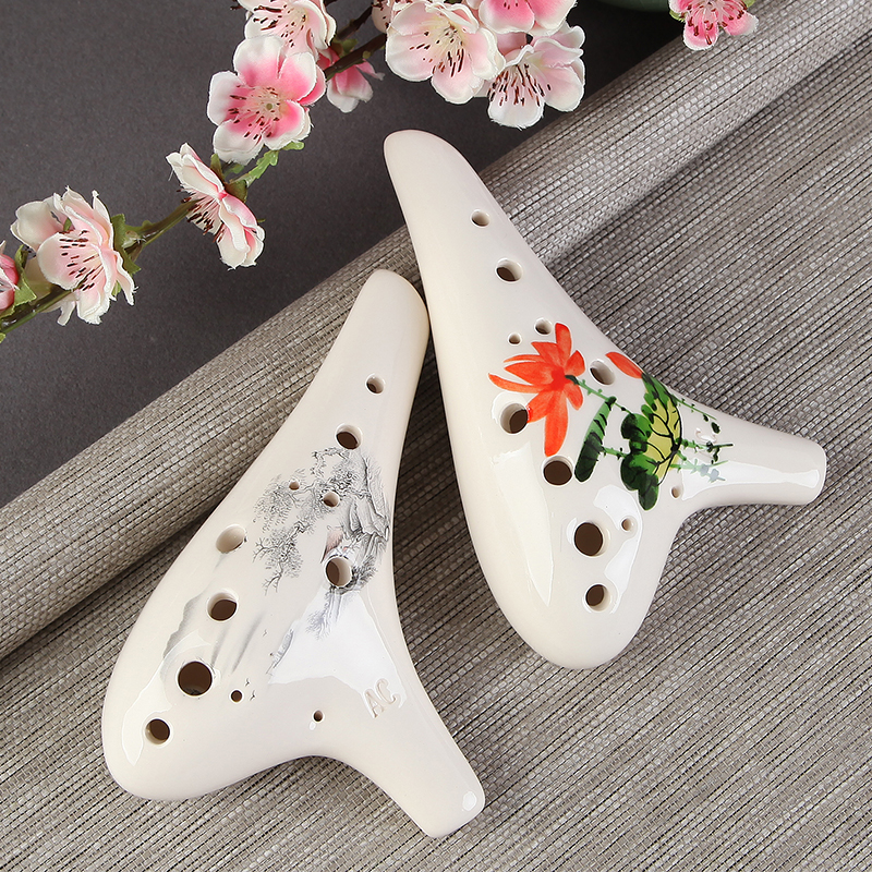 12孔中音C调陶笛 12AC调陶笛 教学用笛音质好 买就送全套配件