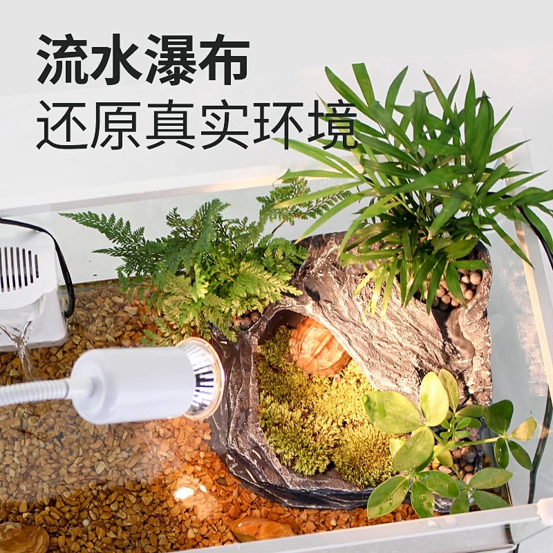超白玻璃乌龟缸带晒台养饲养箱龟盆别墅专用家用生态底部鱼缸造景
