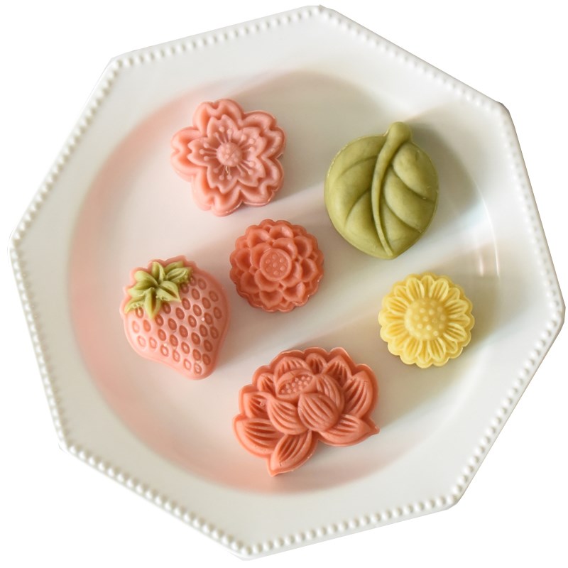 包邮50g樱花冰皮月饼模具绿豆糕广式花桃山宝宝辅食甜品烘焙模具