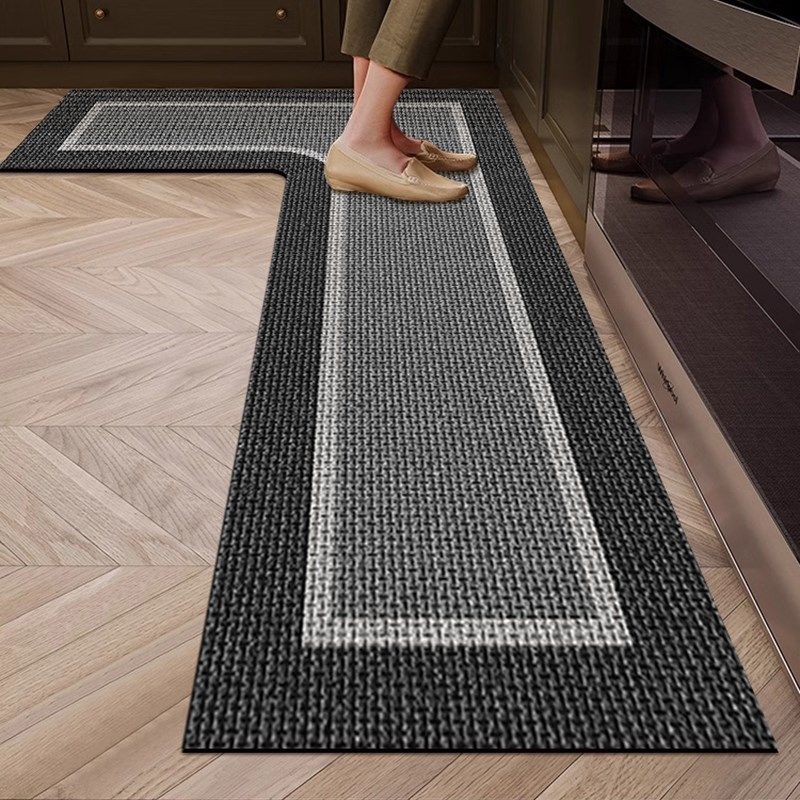 厨房专用L形地垫整块吸水防油脚垫防滑耐脏可擦免清洗高级感地毯,居家布艺,厨房地垫,淘宝优惠券,粉丝福利购,淘宝优惠卷